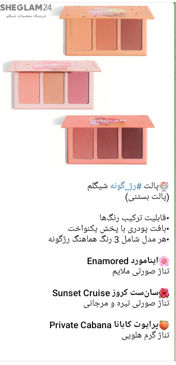 پالت رژگونه شیگلم پالت بستنی