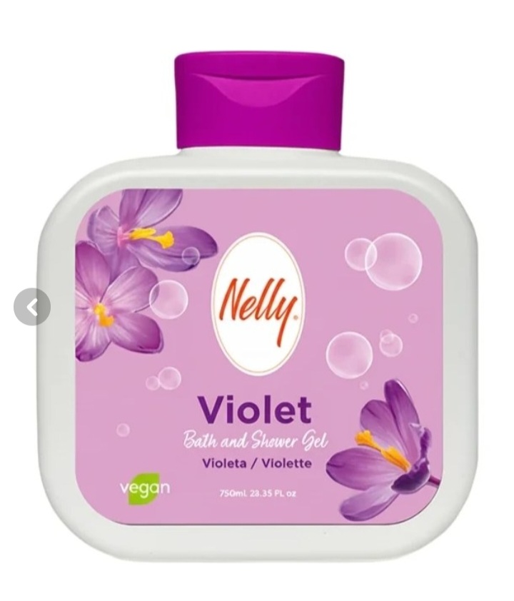 شامپو بدن نلی Nelly مدل Violet با رایحه گل بنفشه حجم 750 میل